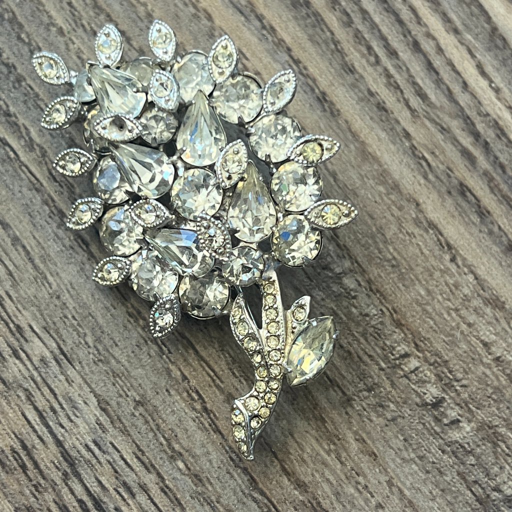 Vintage Eisenberg Ice Brooch Crystal 225 Mcm Pristine 80$